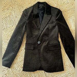 Chocolate Brown Corduroy Blazer XS beautiful fall rich color Zara